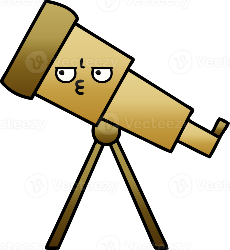 gradient shaded cartoon of a telescope png