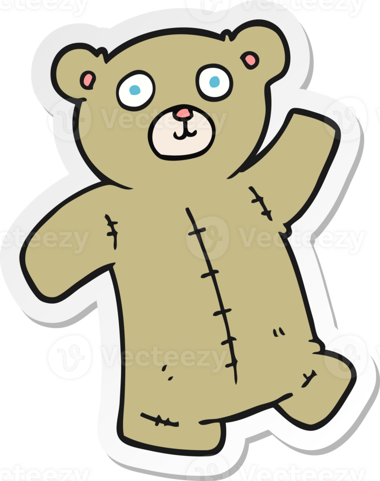 sticker of a cartoon teddy bear png