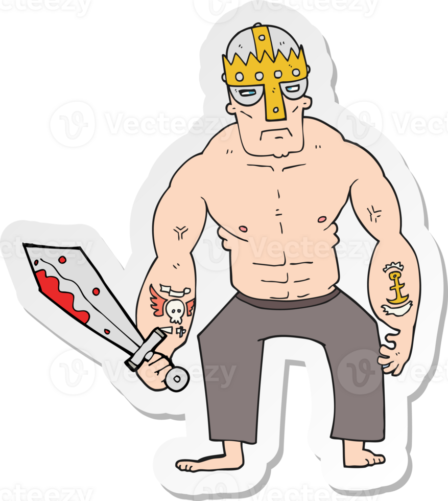sticker of a cartoon warrior png