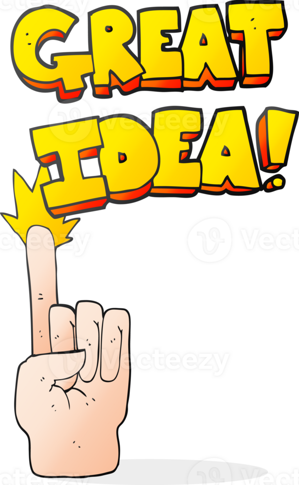 hand drawn cartoon great idea symbol png