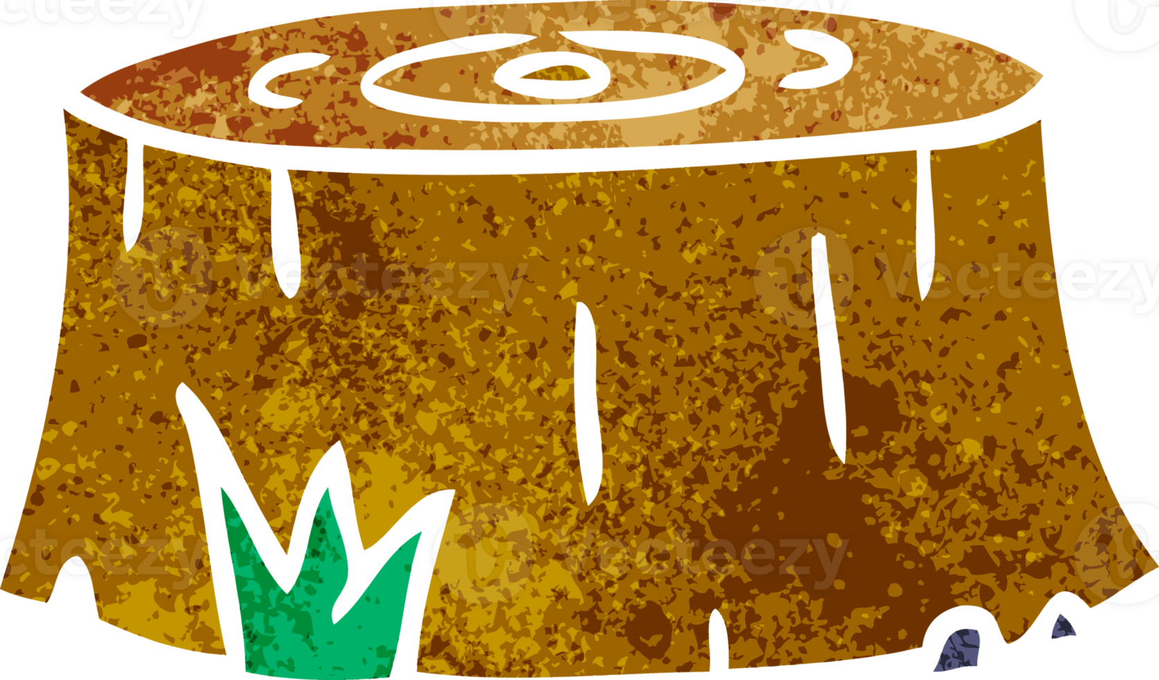 hand drawn retro cartoon doodle of a tree log png