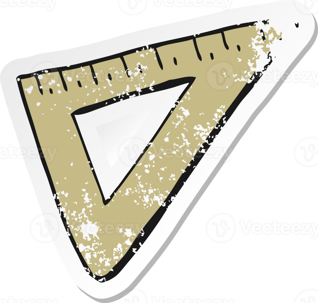 retro distressed sticker of a cartoon set square png
