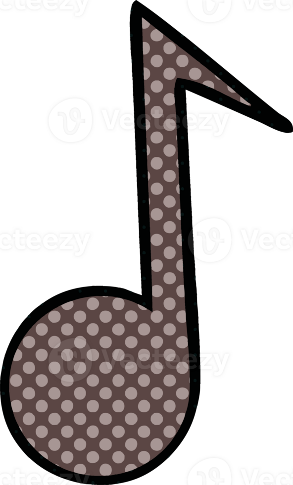 comic book style cartoon of a musical note png