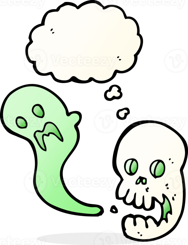 cartoon spooky skull with speech bubble png