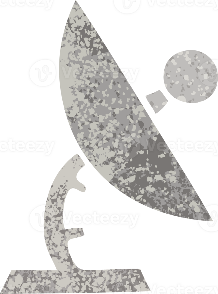 retro illustration style cartoon of a satelite dish png