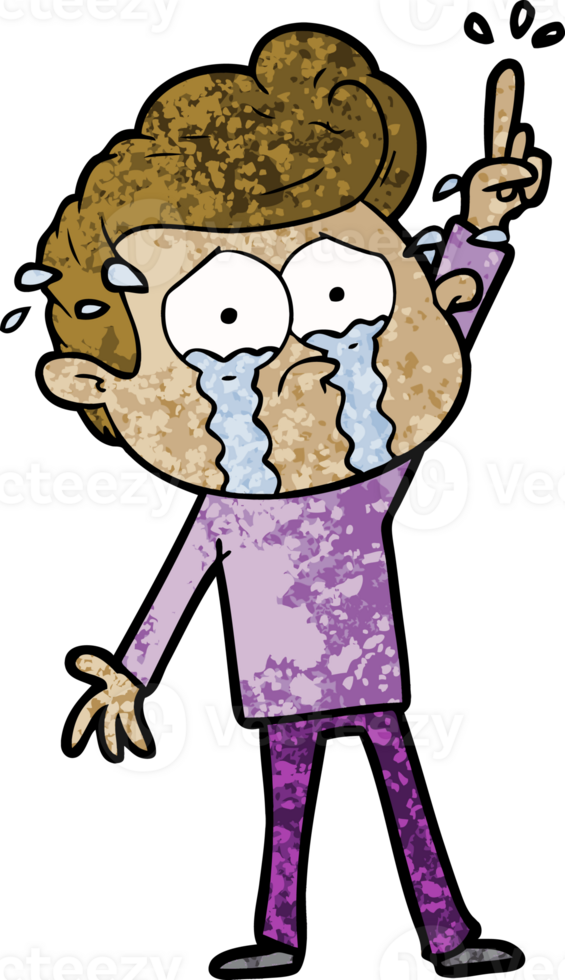 cartoon crying man trying to ask a question png