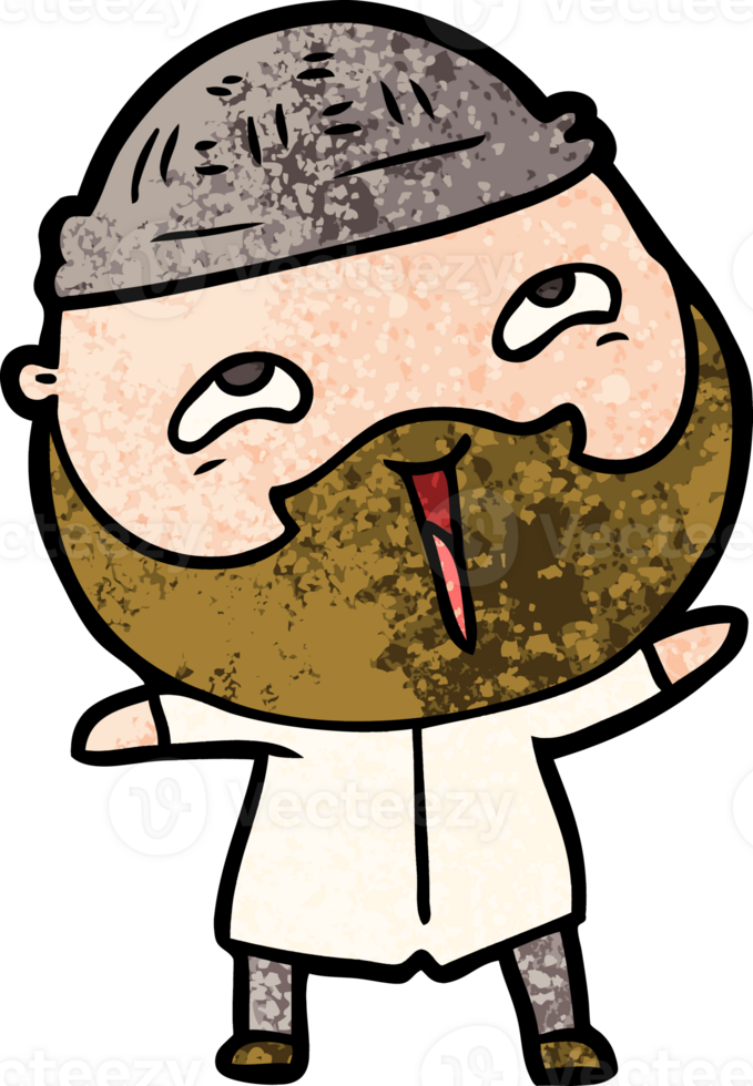 cartoon happy bearded man png