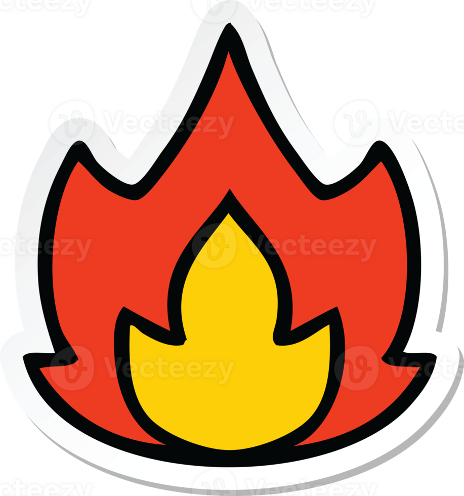 sticker of a cute cartoon fire png