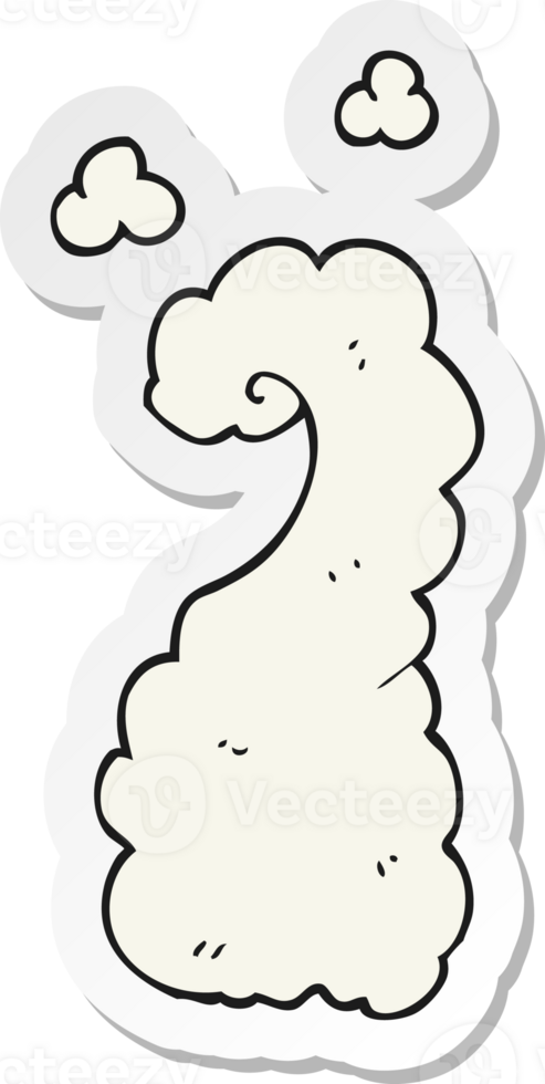 sticker of a cartoon puff of smoke png