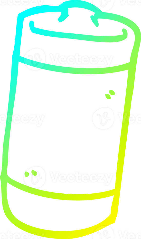 cold gradient line drawing of a cartoon battery png