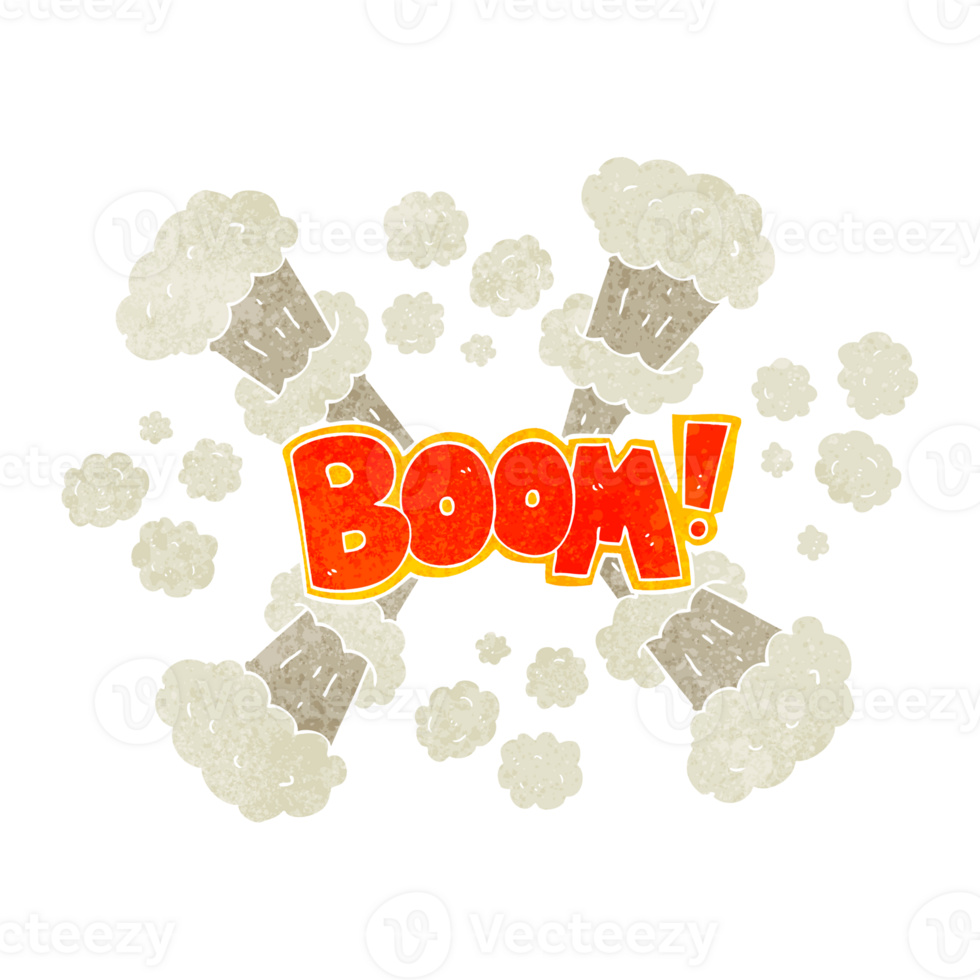 hand retro cartoon explosion png