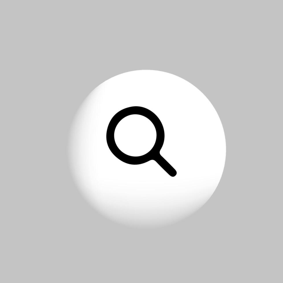 Magnifying glass or search icon, flat graphic on isolated background. vector
