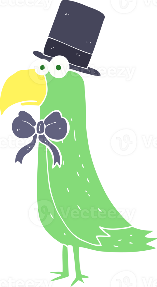 flat color illustration of posh parrot png