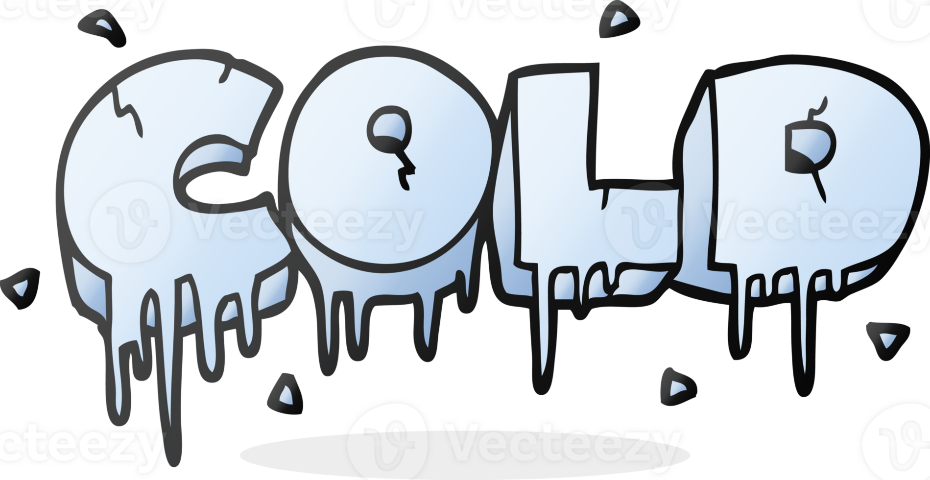 hand drawn cartoon cold text symbol png