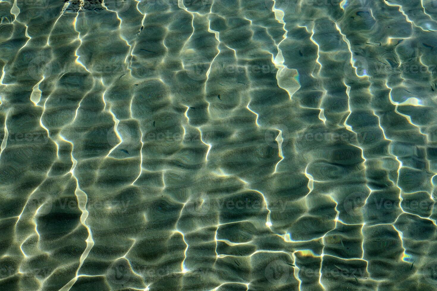 The color of water in the Mediterranean Sea in shallow water. Natural abstract background. photo