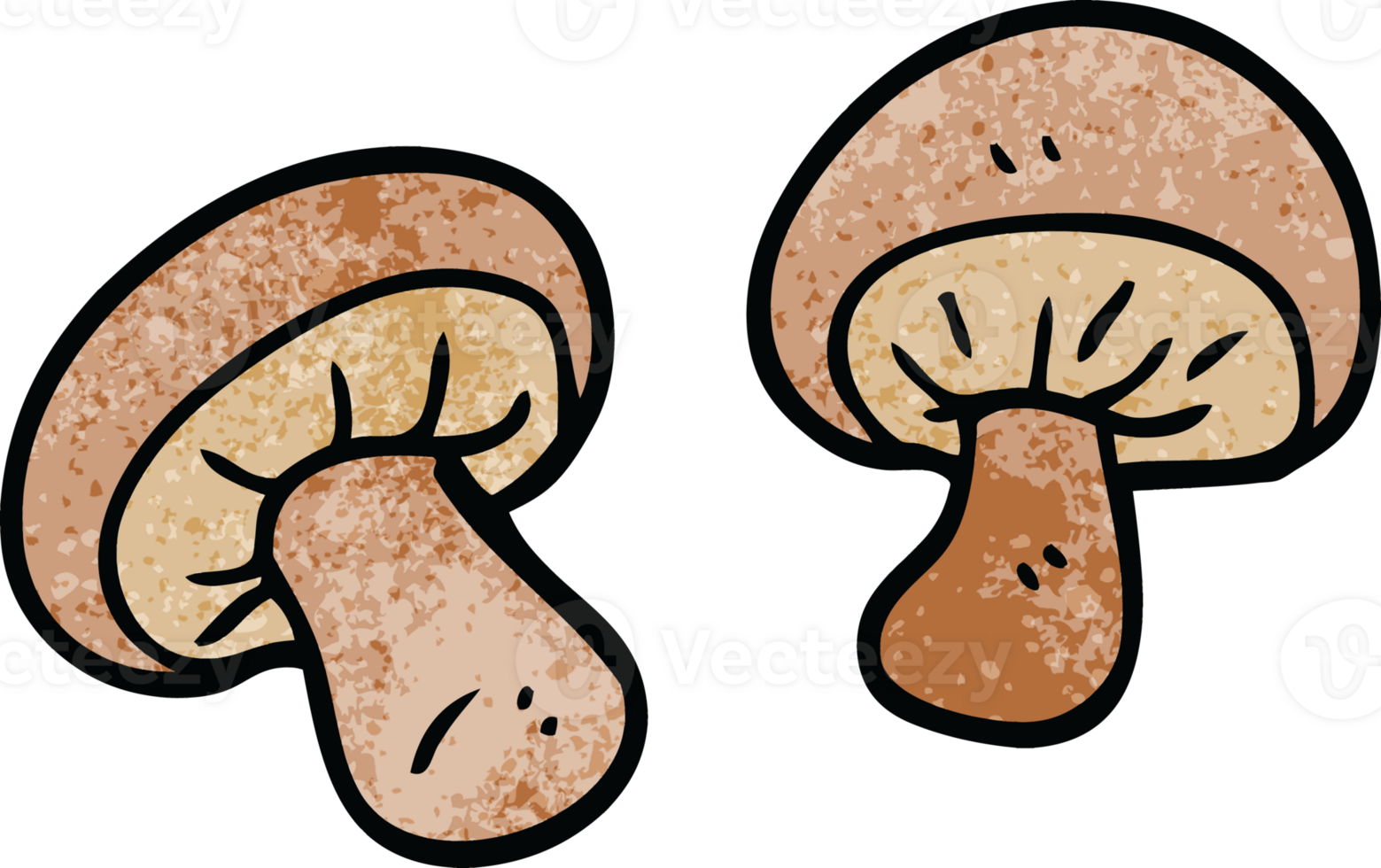 cartoon doodle mushrooms png