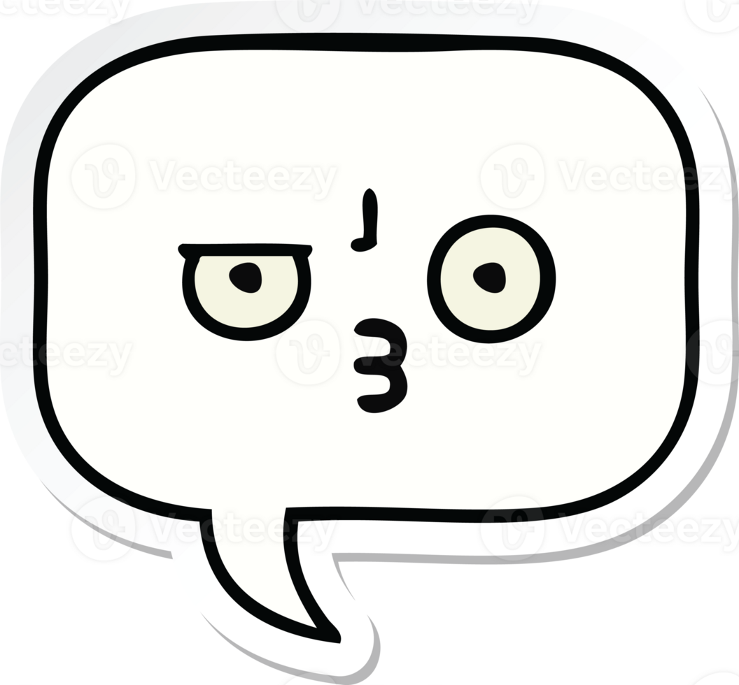 sticker of a cute cartoon speech bubble png