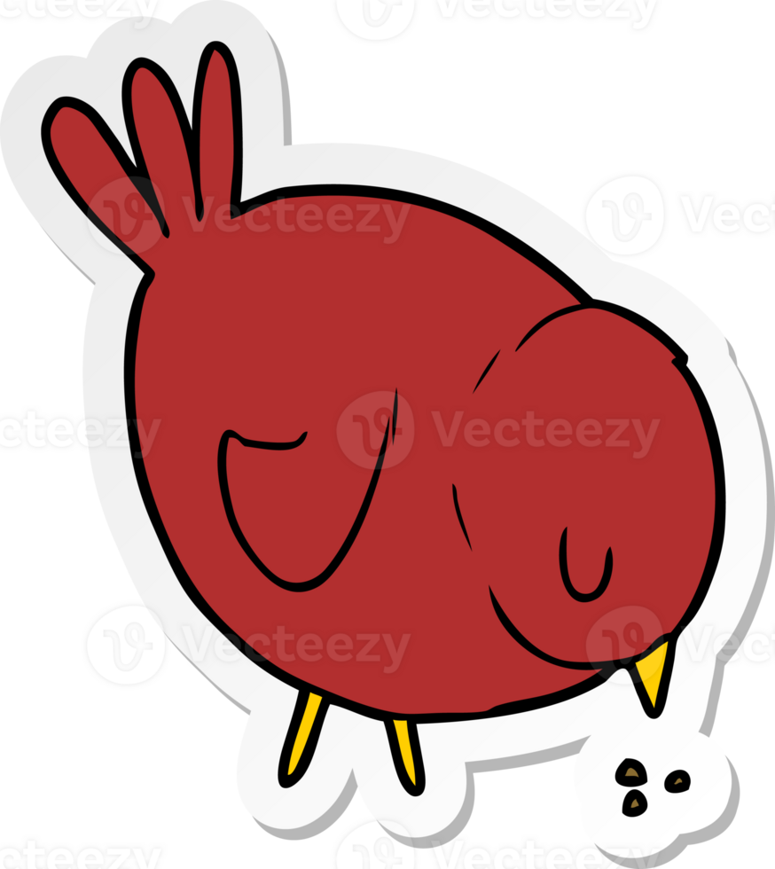 distressed sticker of a Cartoon Bird png