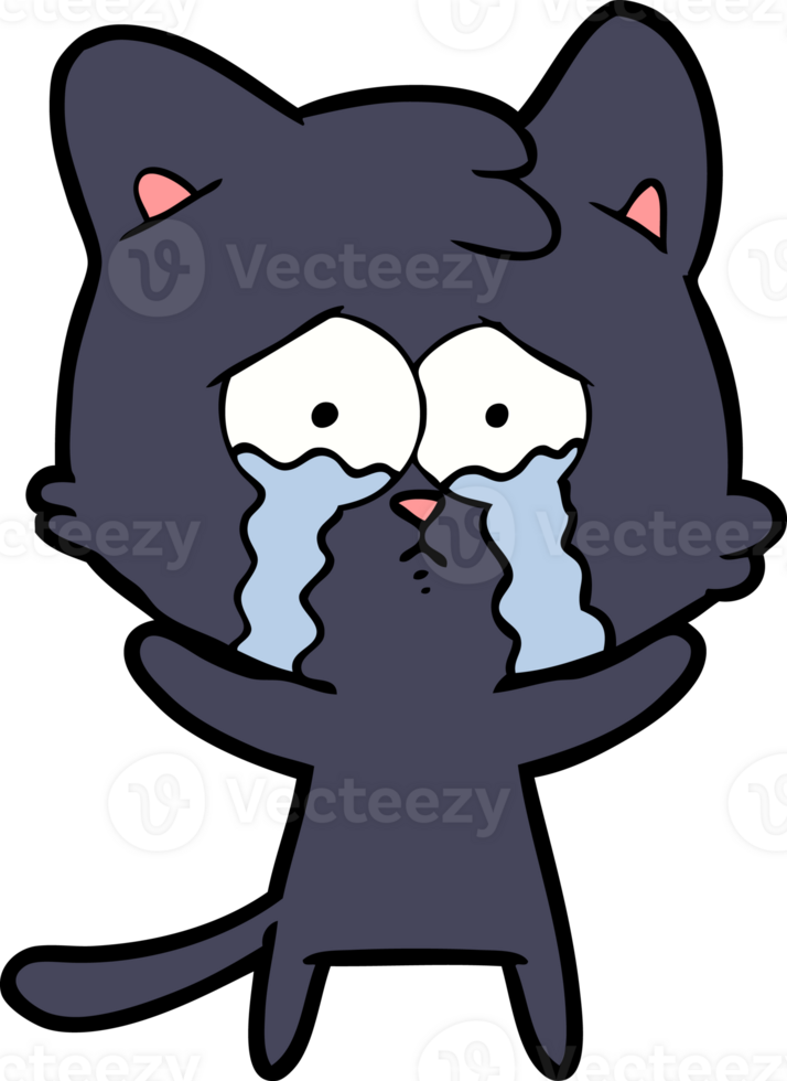 cartoon crying cat png
