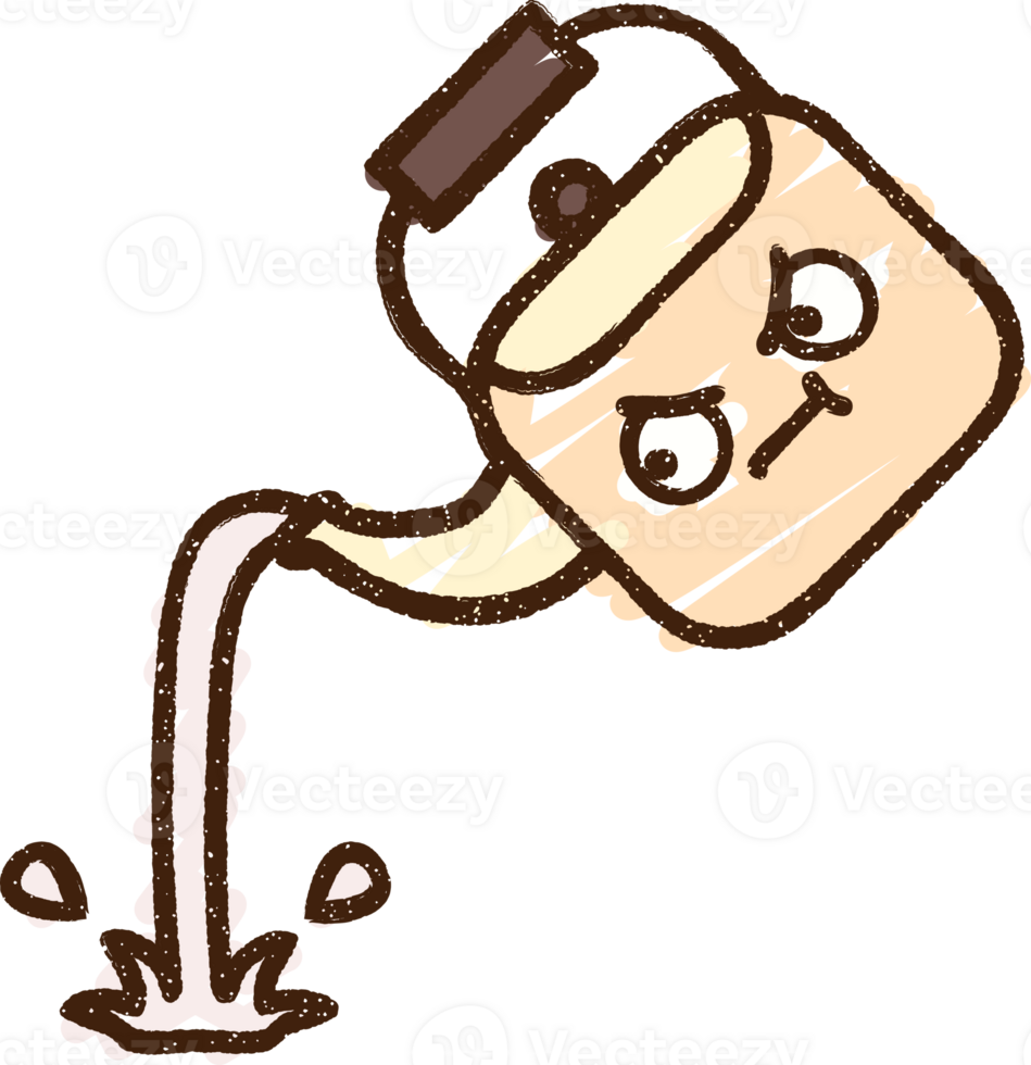 Pouring Kettle Chalk Drawing png