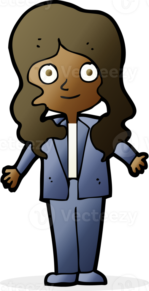 cartoon friendly business woman png