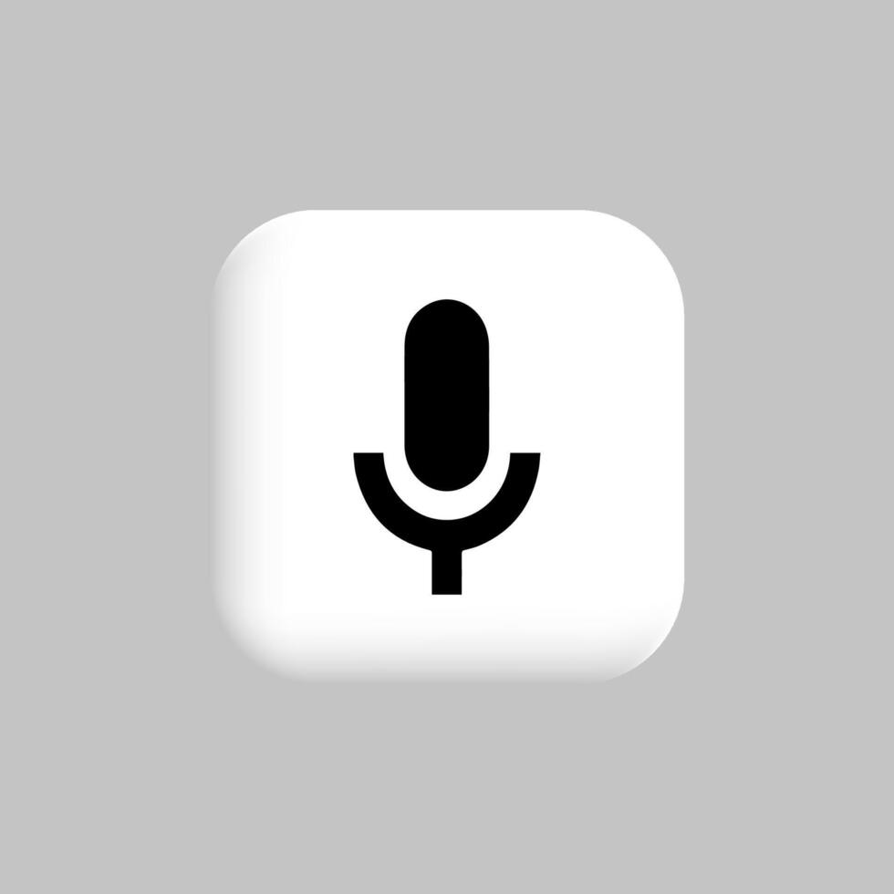 Record Microphone icon. The symbol microphone for web site. Illustration retro microphone for mobile apps. Pictogram Microphone. Minimalist icon. Sound concept icon vector