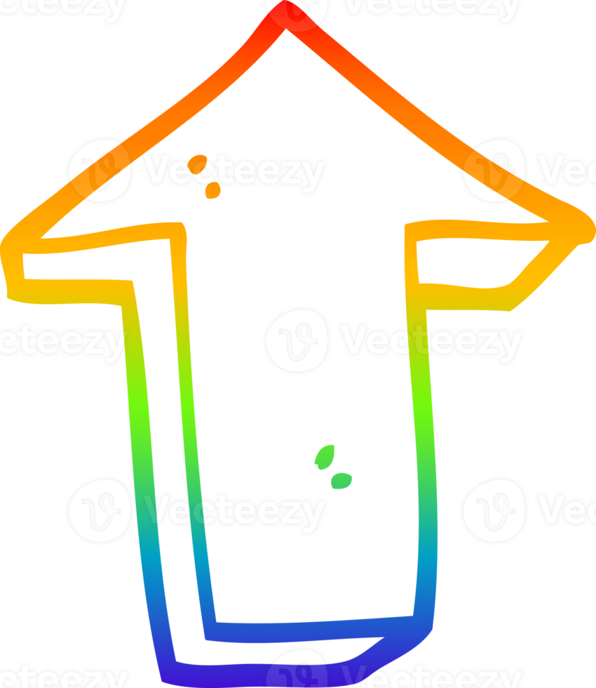 regnbåge lutning linje teckning av en tecknad serie pil pekande riktning png