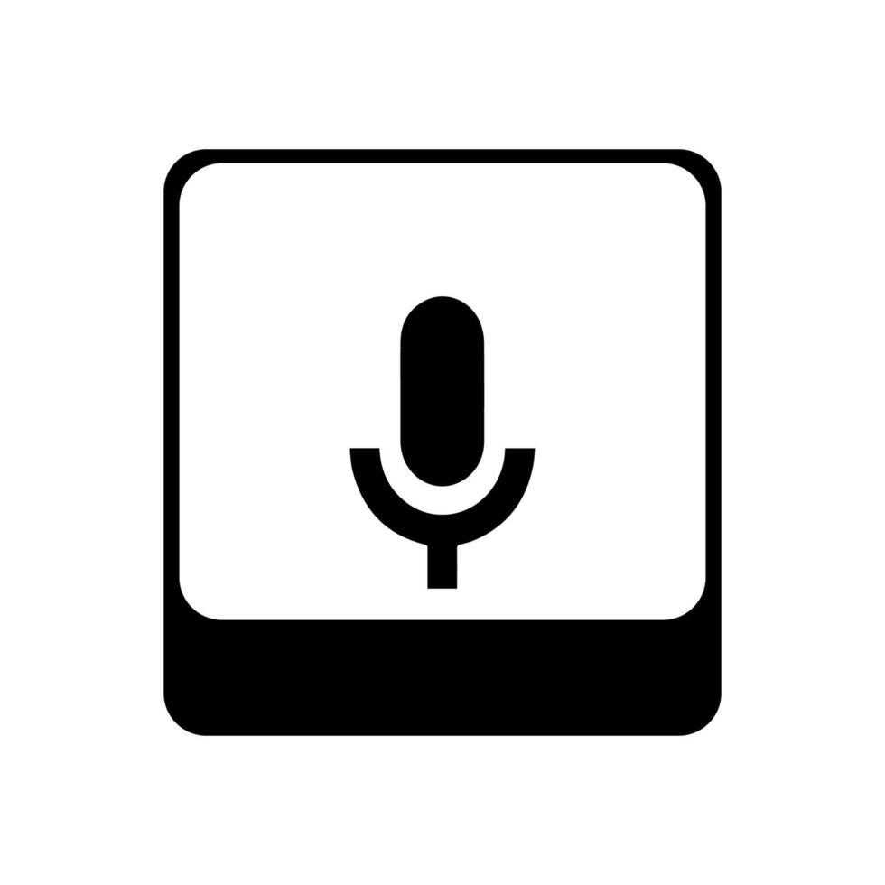 Record Microphone icon. The symbol microphone for web site. Illustration retro microphone for mobile apps. Pictogram Microphone. Minimalist icon. Sound concept icon vector