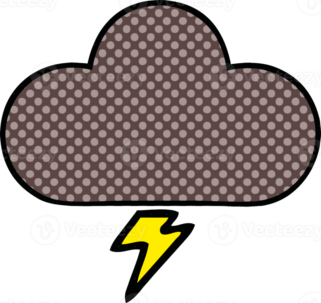 comic book style cartoon of a storm cloud png