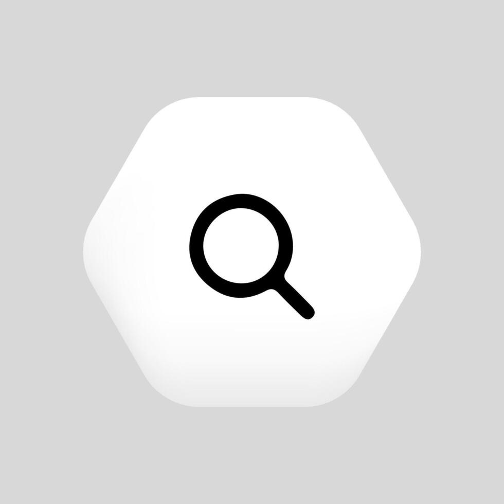 Magnifying glass or search icon, flat graphic on isolated background. vector