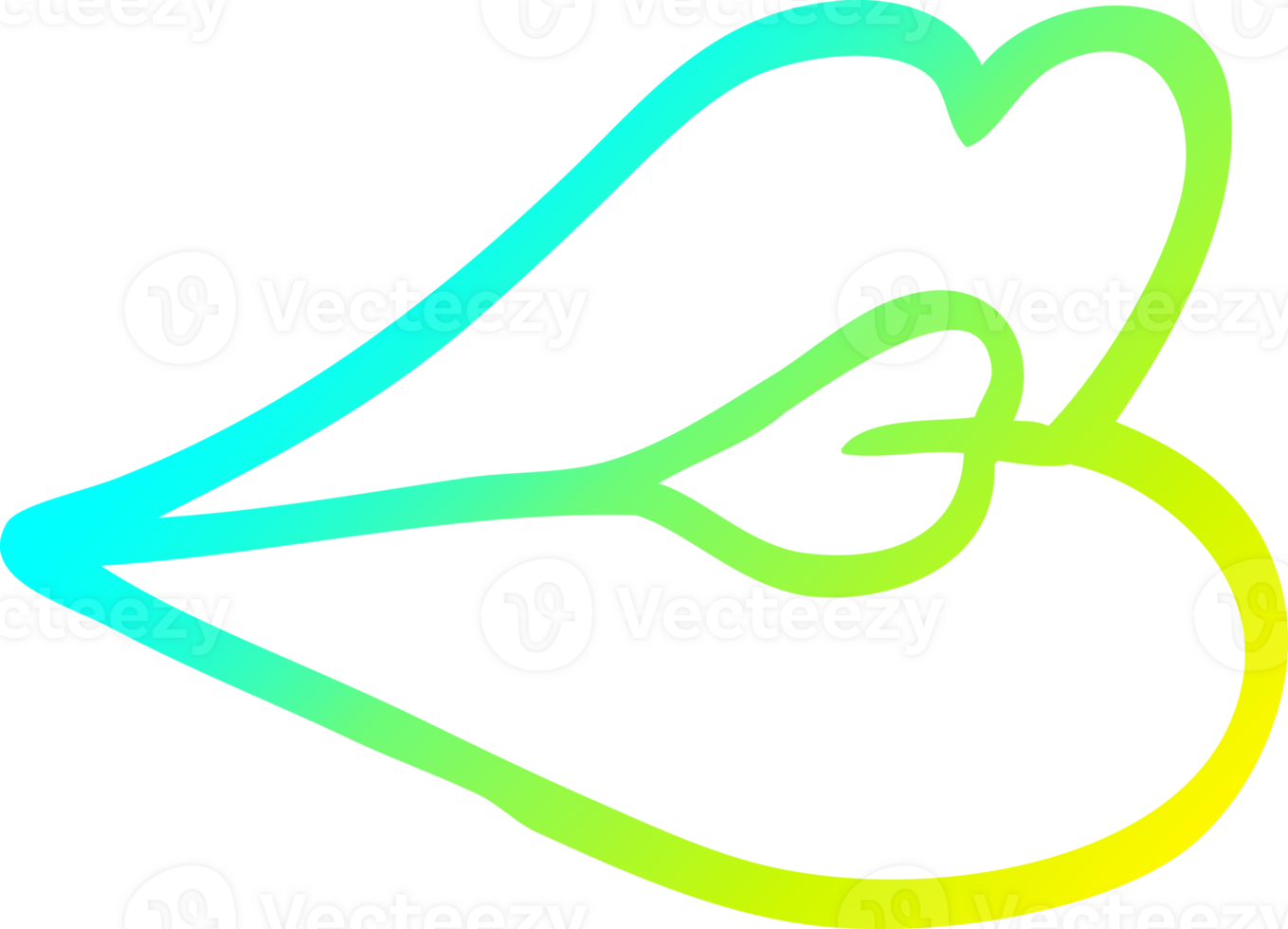 cold gradient line drawing of a cartoon pouting lips png