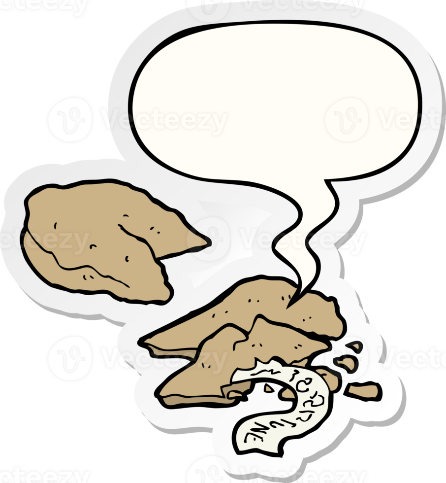 cartoon fortune cookies with speech bubble sticker png