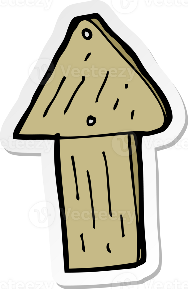 adesivo de um símbolo de seta de madeira de desenho animado png