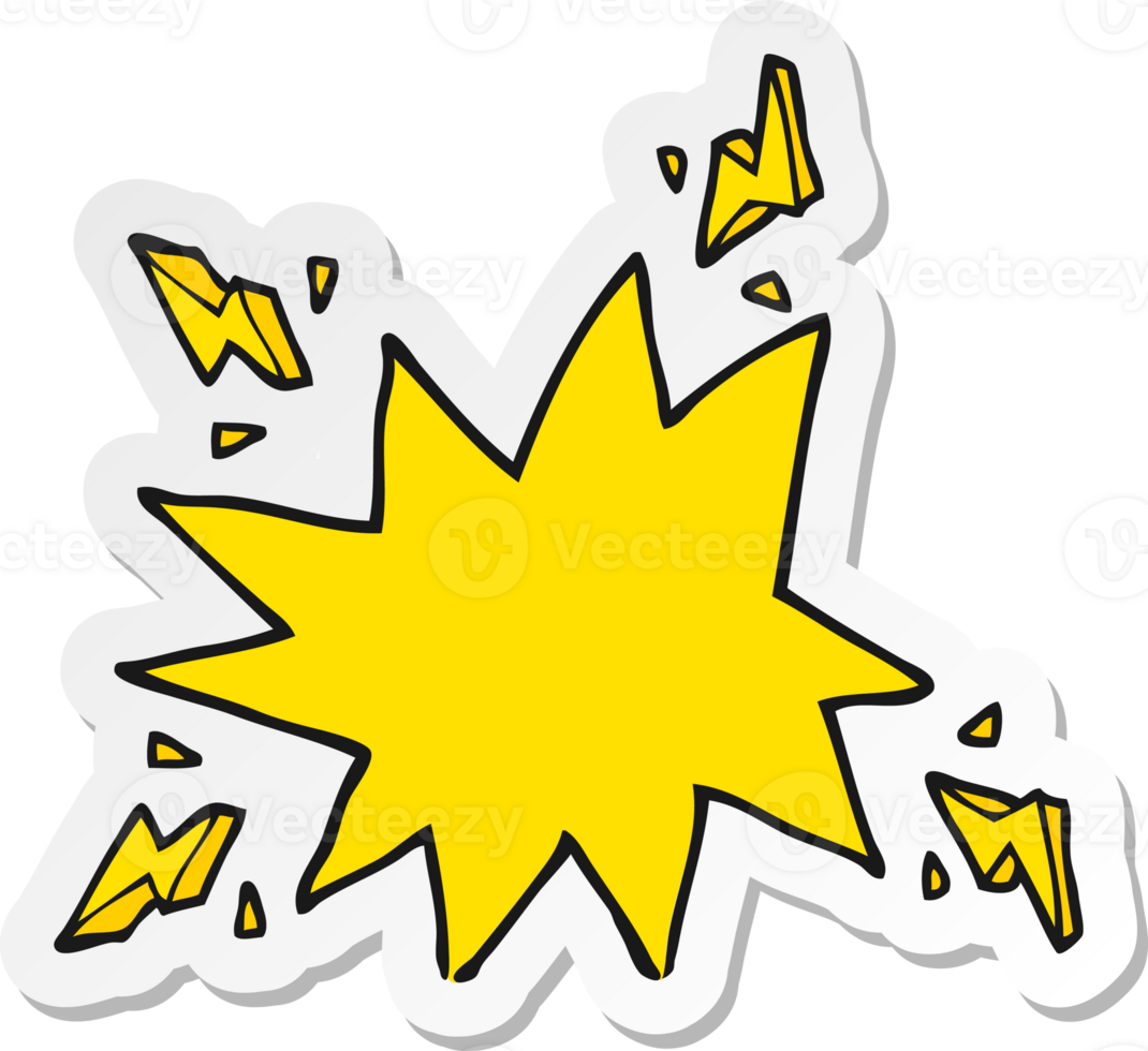 sticker of a cartoon electrical sparks png