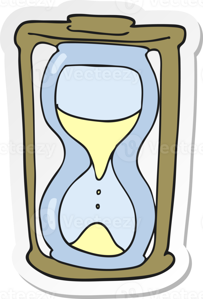 sticker of a cartoon hourglass png