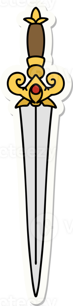 sticker of tattoo in traditional style of a dagger png