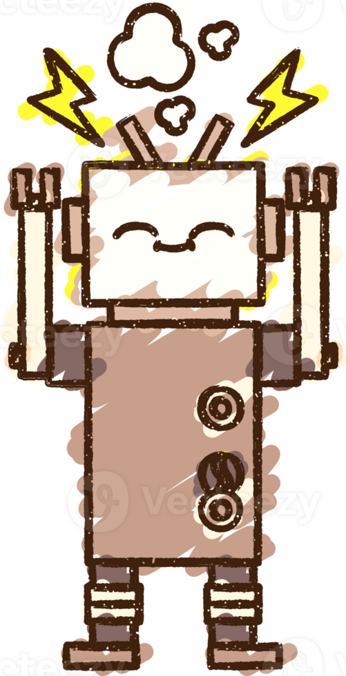 Crazy Robot Chalk Drawing png