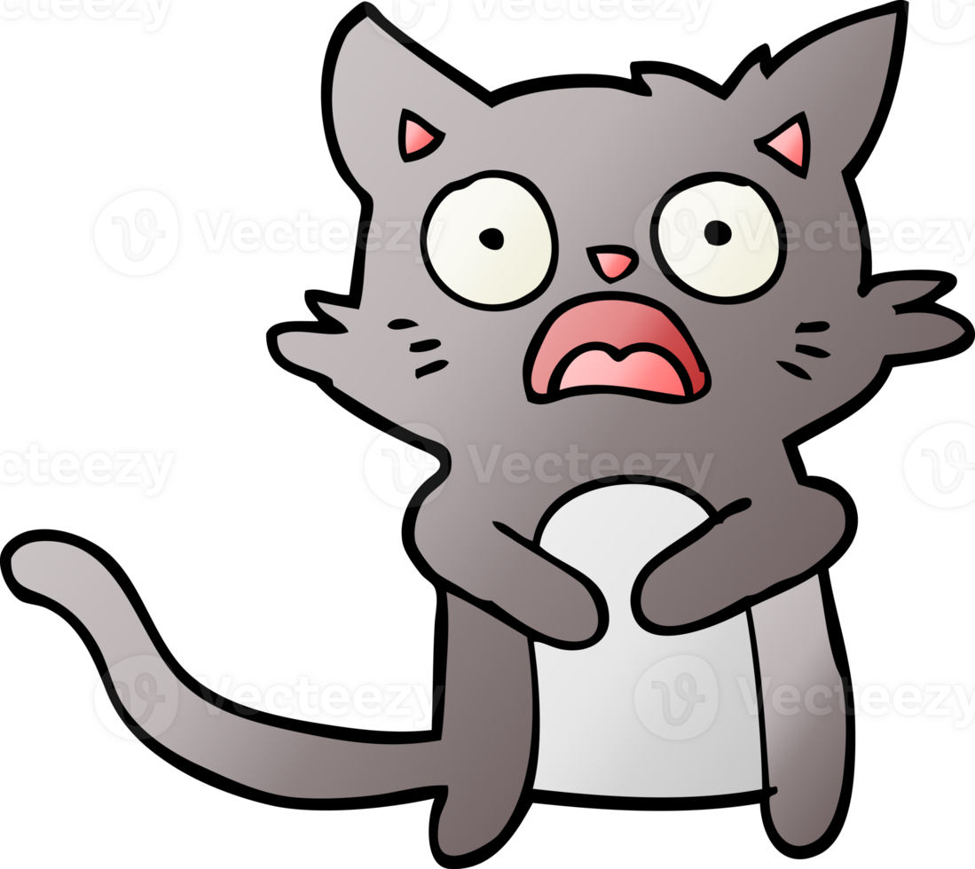cartoon horrified cat png