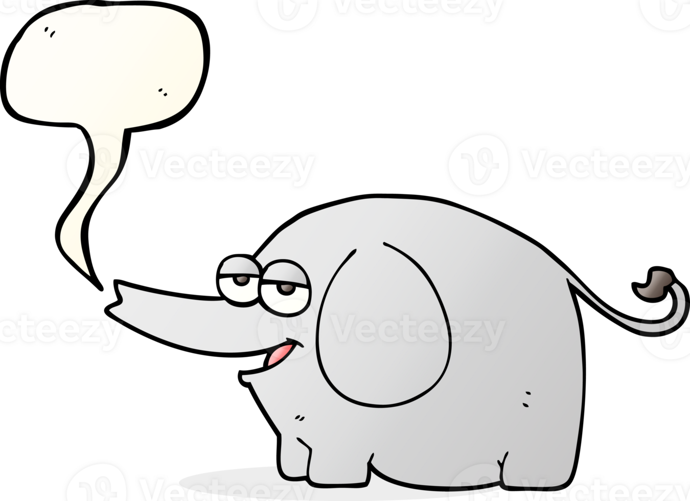 hand drawn speech bubble cartoon elephant squirting water png