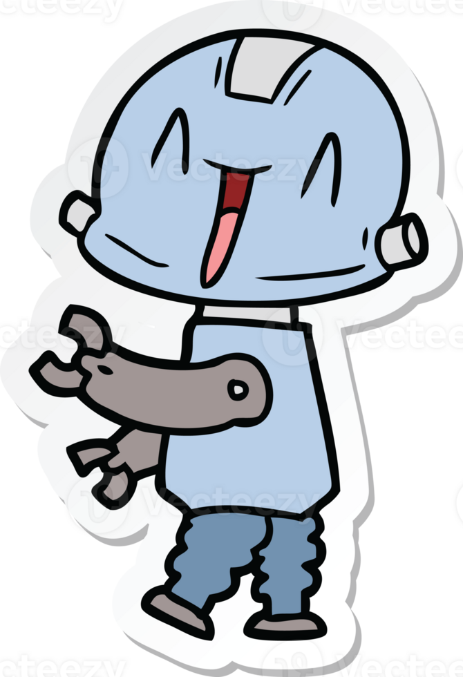 sticker of a cartoon robot png