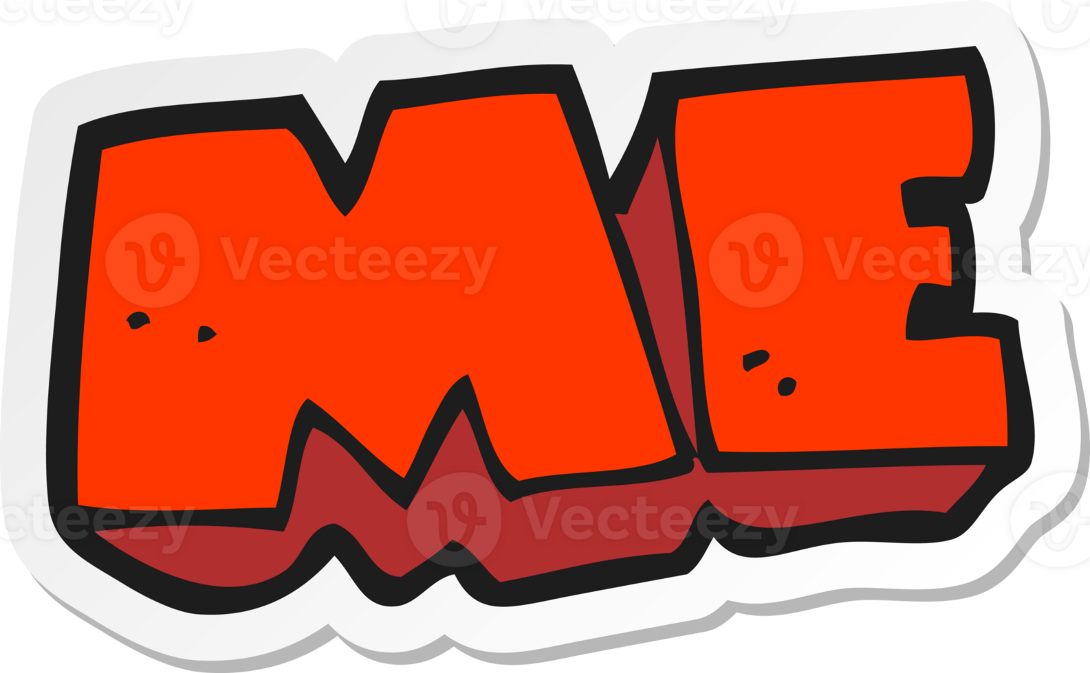 sticker of a cartoon ME symbol png