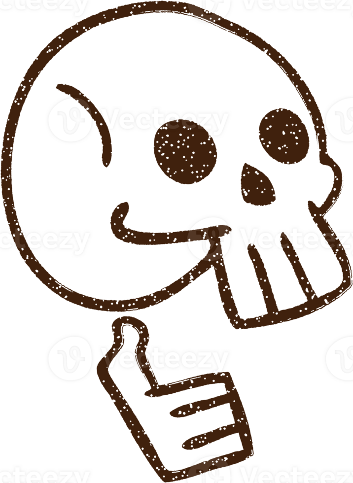 Spooky Skull Charcoal Drawing png