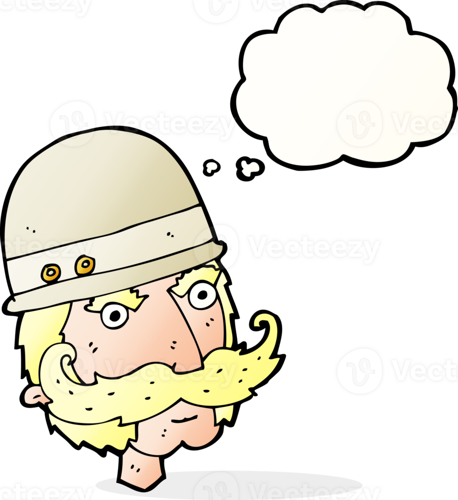 cartoon victorian big game hunter with thought bubble png