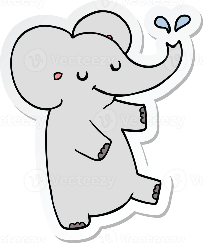 sticker of a cartoon dancing elephant png