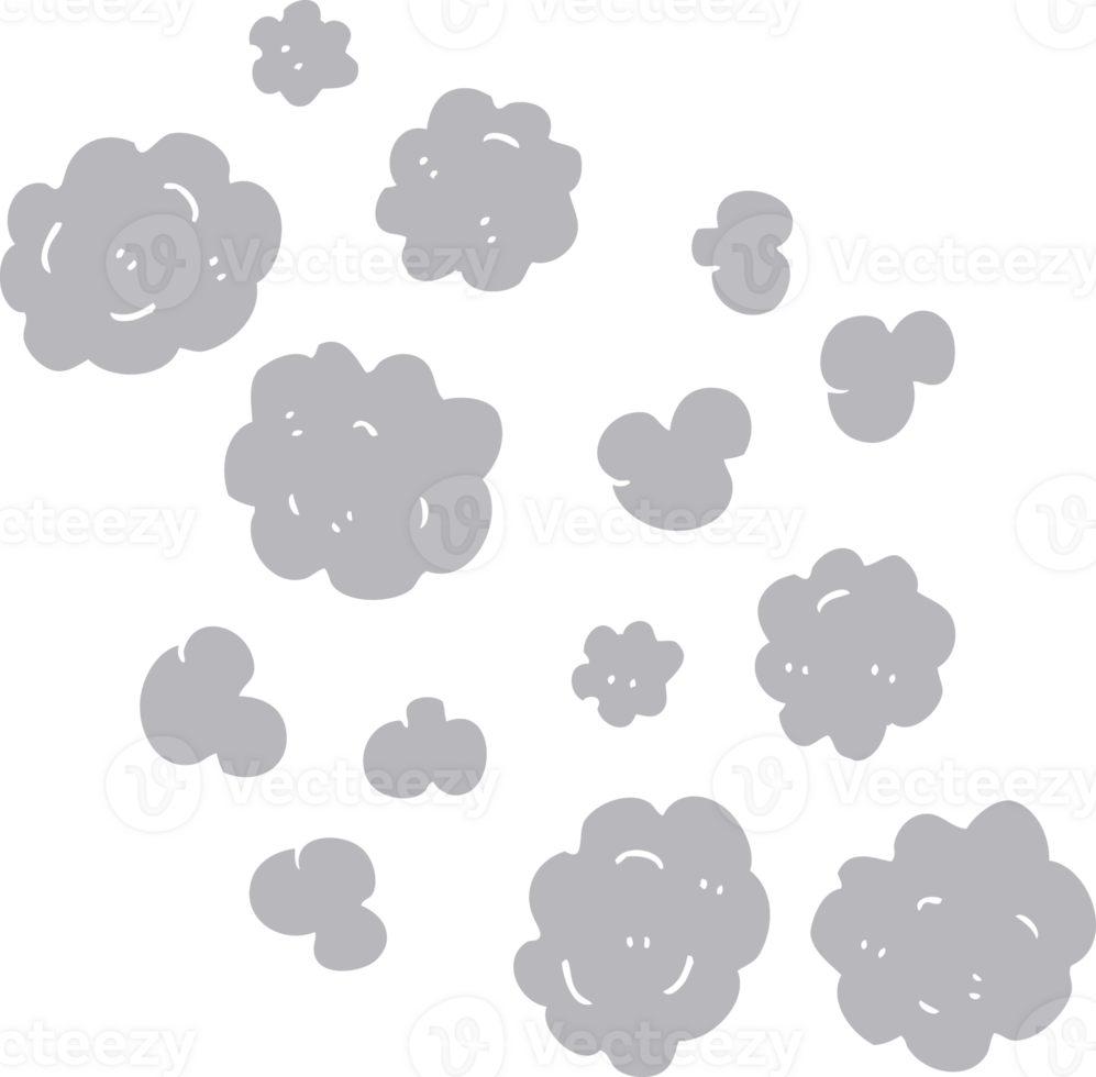 flat color illustration of smoke clouds png