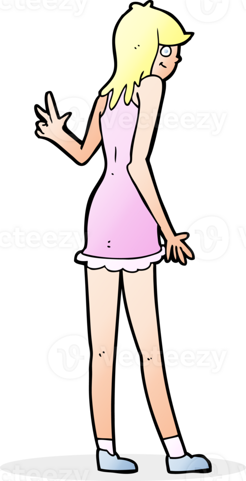 cartoon woman waving png