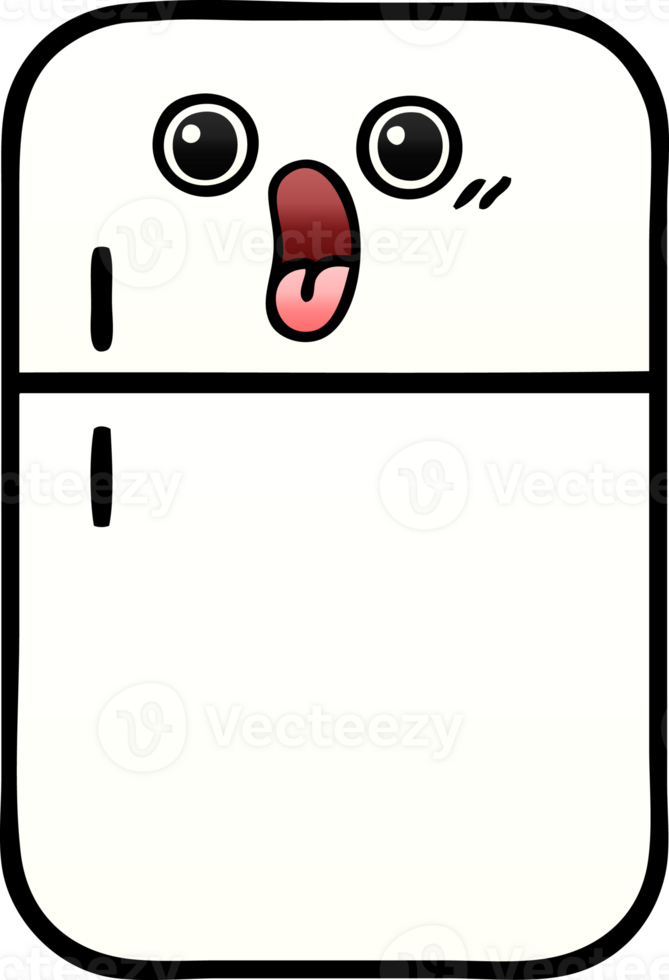 gradient shaded cartoon of a fridge  zer png