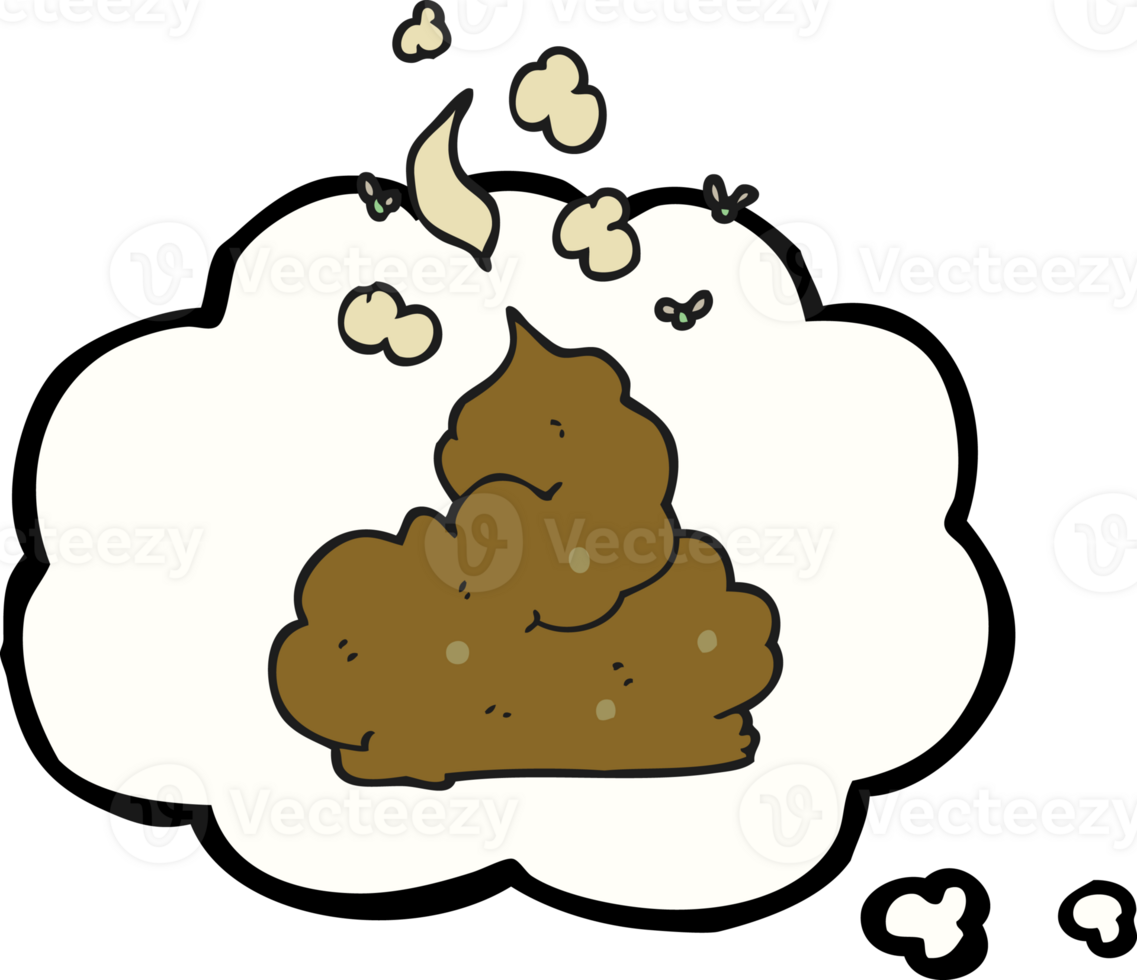 hand drawn thought bubble cartoon gross poop png