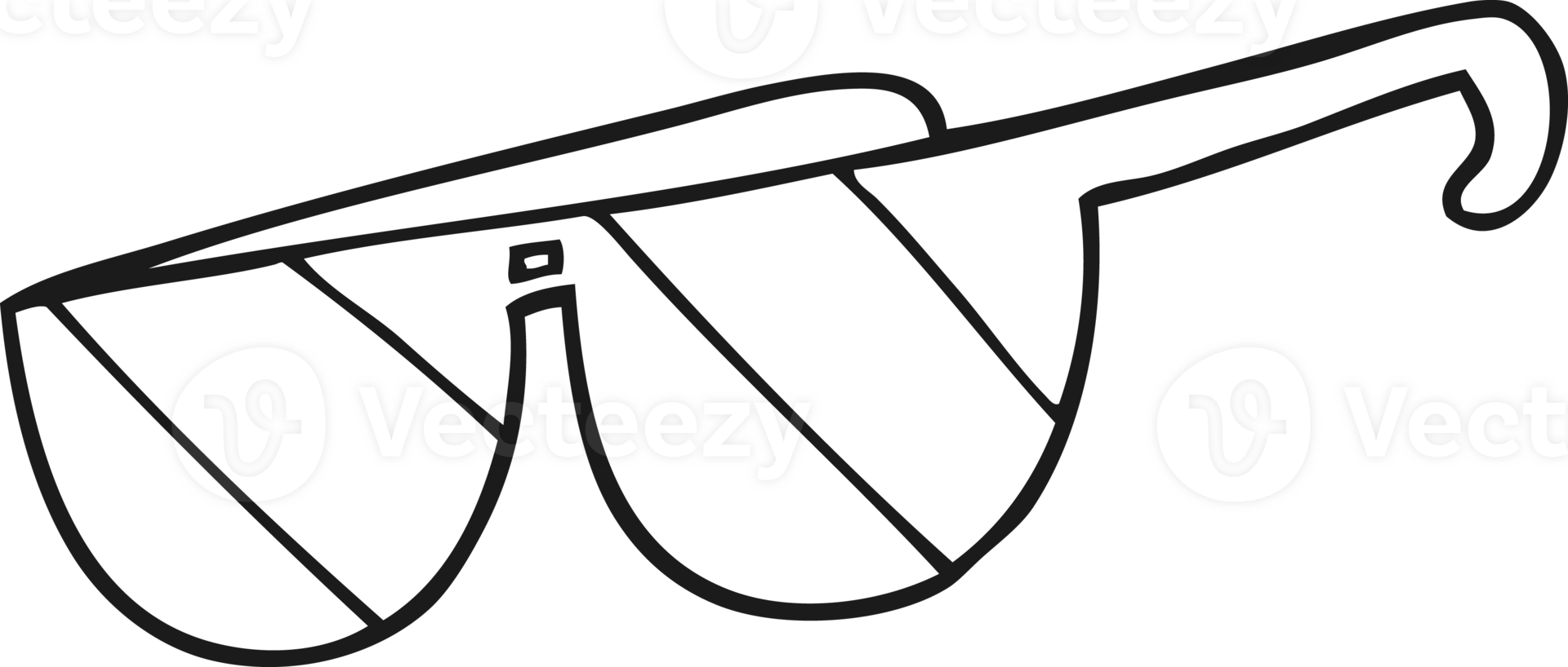 hand drawn black and white cartoon glasses png