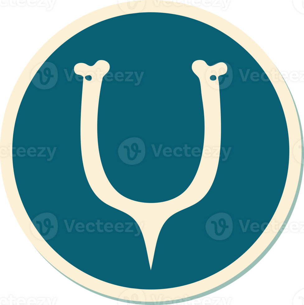 sticker of tattoo in traditional style of a wish bone png